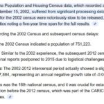 GUYANA LATE CENSUS REPORTS