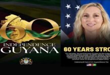 GUYANA -US 60th Anniversary Message Ingenuine